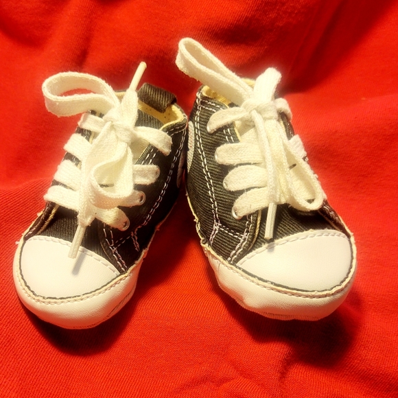 CONVERSE CHUCK TAYLOR BABY CRIB SHOES SIZE 1 BLACK - Picture 9 of 11